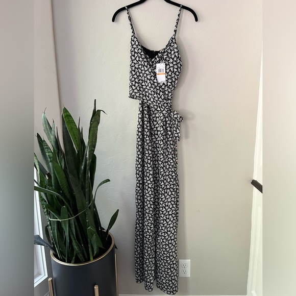 🖤MICHAEL KORS FLORAL PRINT TIE WAIST JUMPSUIT S - Picture 3 of 5